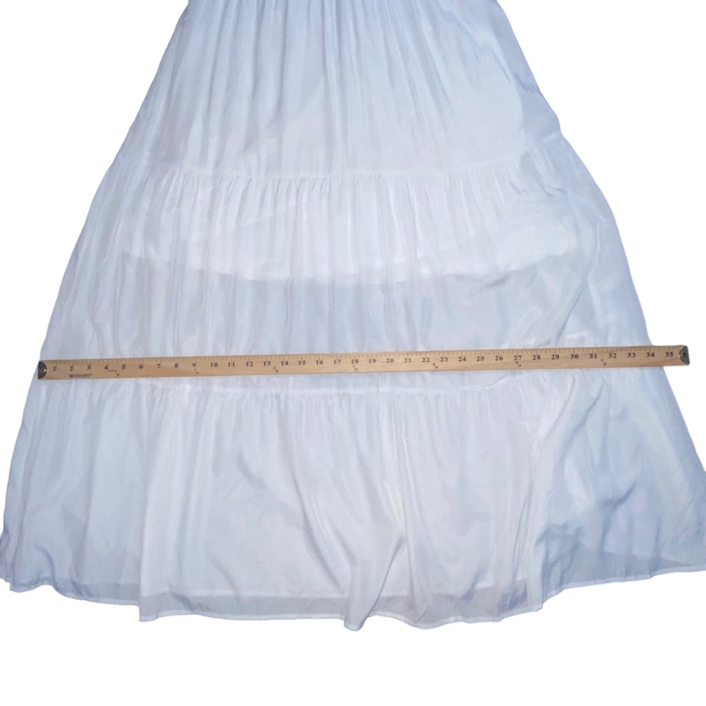 ✨NEW✨ Boho White Ruffled Maxi Lace Feminine Maxi Dress - Women’s Juniors Large - Picture 5 of 14